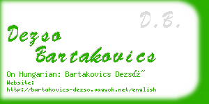 dezso bartakovics business card